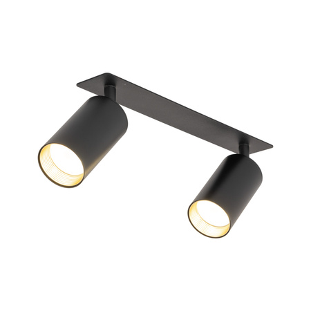 Czarna podwójna oprawa podtynkowa ruchome tuby AMIS BLACK 2XGU10 Tk Lighting 10807