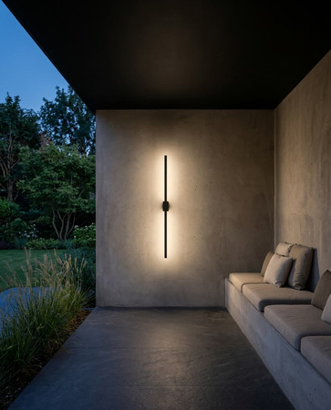 Ciemnoszary kinkiet elewacyjny LED 90cm BARI GREY Kaja Lighting  K-82433