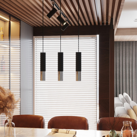 Lampa wisząca LOOPEZ 3L czarny/chrom Sollux SL.0942
