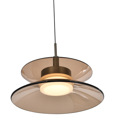 Lampa wisząca szóstka owalna Crema brąz / klosz coffee Aviano Lighting 7058-621