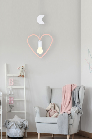 SINGLE HM LAMPA WISZĄCA 1X20W E27 IQ KIDS RÓŻOWY+BIAŁY Candellux 31-23544