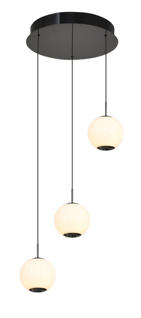 Lampa wisząca trójka okrągła LED Luberon czarny chrom Aviano Lighting 5051-305