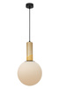 Lampa wisząca biała kula 25cm z ceramiczną musztardową tubą Rainbow 1xE27 Maxlight P0693