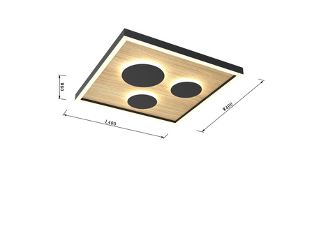 Lampa sufitowa, plafon DIJON 40cm LED Wofi Premium 9012-306S ze ściemniaczem