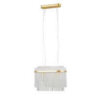 Nowoczesna złota lampa wisząca ze szklanymi prętami 2xE27 Bonte Italux PND-40929-2A-GD