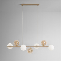 Beżowa lampa wisząca z kloszami w dwóch kolorach LEMO Kaja Lighting K-5847