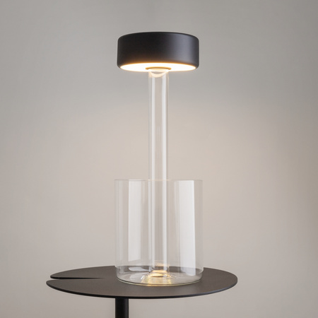 Czarna przenośna lampka stołowa z wazonem LED AI Collaboration MOD229TL-L3B3K1 Maytoni