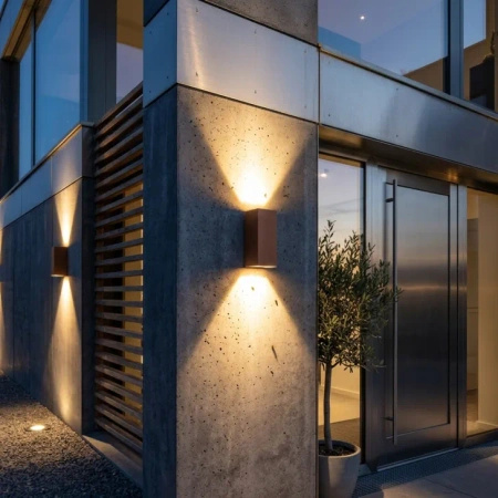 Kinkiet elewacyjny EDDY SQUARE IP65 CCT SWITCH CORTEN Azzardo AZ7259