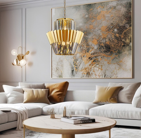Lampa wisząca żyrandol kryształowy DONNA GOLD CHROME 9xE14 Milagro ML0413 ML0414 kolor do wyboru