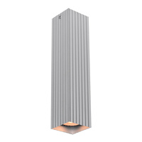 Ryflowana oprawa sufitowa natynkowa w kolorze aluminium 1xGU10 Tecno Italux CLN-37492-L-ALU