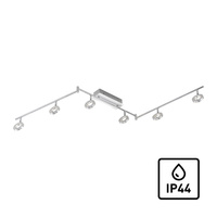 Lampa sufitowa listwa na sześć punktów świetlnych do łazienki IP44 LED 3000K SILEDA ALUMINIUM Paul Neuhaus 6787-96 