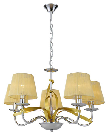 DIVA LAMPA WISZĄCA 5X40W E14 CHROM/ZŁOTY Candellux 35-55064