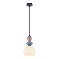 Lampa wisząca pojedyńcza o średnicy 20cm 1xE27 Domali Italux PND-36816-1A-BK-WH