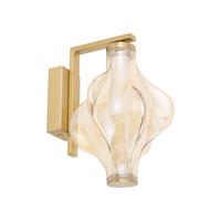 Nowoczesny kinkiet z ciekawym szklanym kloszem LED 3000K ELVA BRASS Tk Lighting 18218
