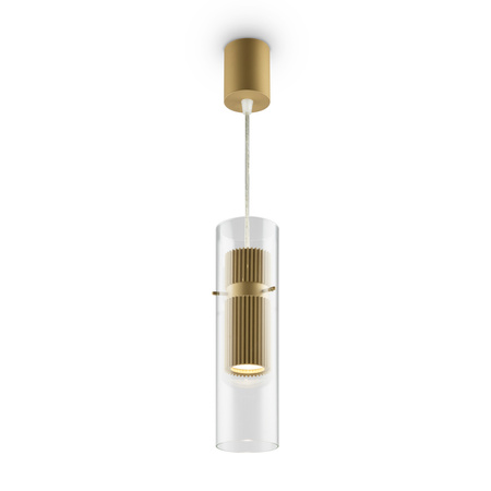 Lampa wisząca ryflowana złota tuba w szklanej otoczce Dynamics MOD326PL-01MG Maytoni