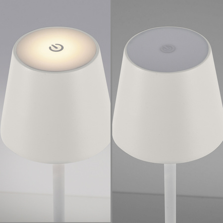 Biała lampa podłogowa zewnątrzna akumulatorowa USB EURIA LED 3000K IP54 Just Light 19252-16