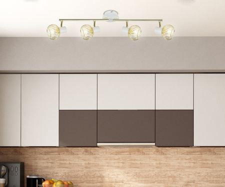 OSLO LAMPA SUFITOWA LISTWA 4X40W E14 BIAŁY/ZŁOTY Candellux 94-61812