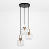Lampa wisząca z 3 ryflowanymi kloszami do salonu LIRA Kaja Lighting K-6062