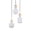 Lampa wisząca potrójna szklane ryflowane klosze 3xE14 SOPHIA COGNAC WHITE Tk Lighting Tk Lighting 11592