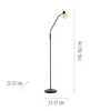 Czarna lampa podłogowa z giętkim ramieniem LOKI 1xE14 Just Light 12157-18