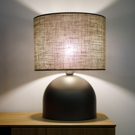 Lampka nocna brązowa abażur z lnu 1xE27 TAMI NEW BROWN Tk Lighting 16195