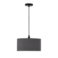 MALOTO LAMPA WISZĄCA CZARNY 1X60 E27 ABAŻUR WALEC 30X15 VELUR GRAFIT/ZŁOTO Candellux 31-22257