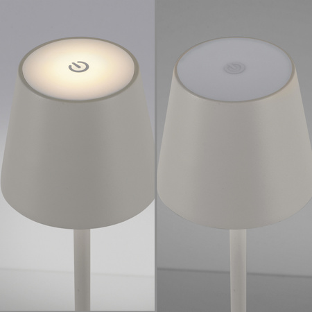 Lampa podłogowa jasnoszara bezprzewodowa ładowana USB również na zewnątrz EURIA LED 3000K IP54 Just Light 19252-40