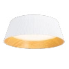 Biały karbowany plafon o średnicy 46cm z imitacją drewna Fabio Maxlight C0283