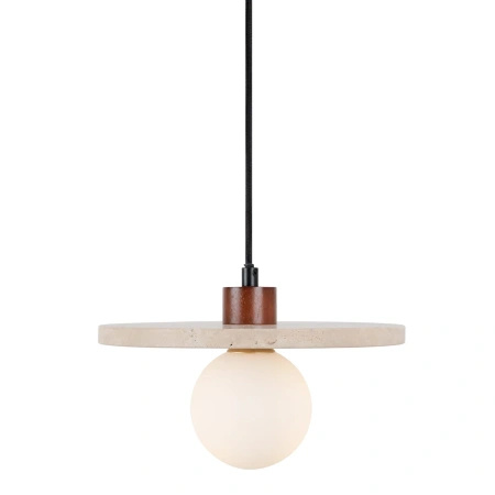 Lampa wisząca koło z trawertynu i szklana kula 1xG9 Maxlight P0650 Lando