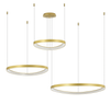 Lampa wisząca trzy nieregularne ringi w kolorze złotym LIRIA LED sterowana pilotem Zuma Line MS756090