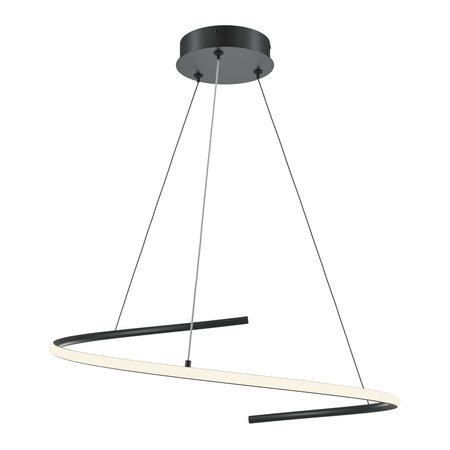 Czarna lampa wisząca niezamknięty okrąg 60cm LED Curve MOD242PL-L33BK Maytoni