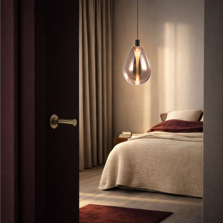 Lampa wisząca z miedzianym ciekawym szklanym kloszem DENSO 30 1xGU10 Candellux Studio 31-51394