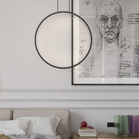 Lampa wisząca okrąg 60cm Mirror S czarna IP44 LED CCT Light Prestige LP-999/1P S BK CCT