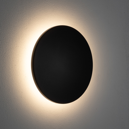 Płaski czarny okrągły kinkiet o średnicy 18cm 3000K IP54 ARIA LED M Nowodvorski 11565