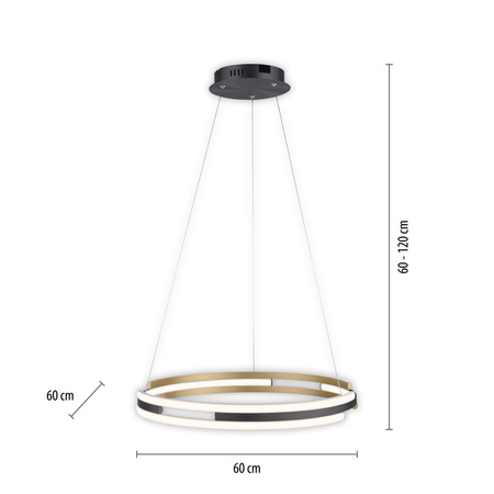 Lampa wisząca matowy okrąg 60cm sterowany pilotem i aplikacją Q-BELUGA Paul Neuhaus 2051-60