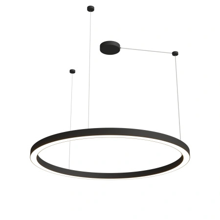 Lampa wisząca, żyrandol Aurum L czarny okrąg 120cm Zmienna Barwa Światła LED PL0116-130-CCT-BK Yaskr