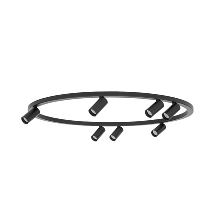 Czarna lampa sufitowa ring 80cm – okrągła forma z punktowymi światłami 7xGU10 FOURTY ROUND Nowodvorski 11944