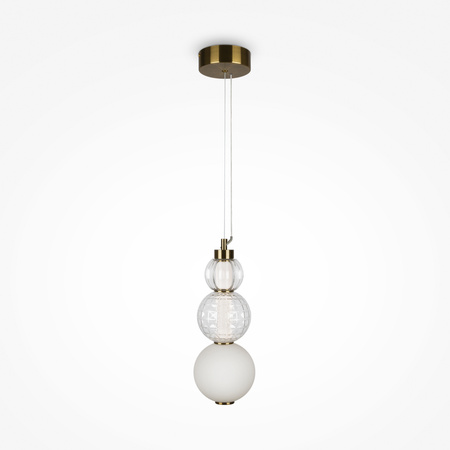 Złota lampa wisząca szklane transparentne kule LED 3000K Collar P069PL-L16G3K Maytoni