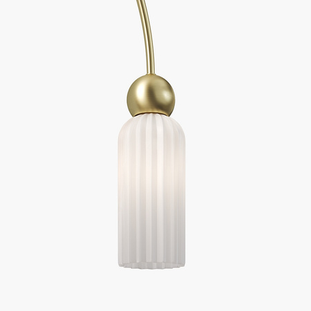 Rozłożysta złota lampa wisząca z karbowanymi szklanymi kloszami Antic MOD302PL-04W Maytoni