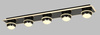 Lampa sufitowa - plafon piątka prosty Biarritz czarny chrom Aviano Lighting 9047-605