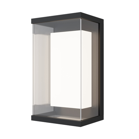 Czarna lampa elewacyjna LED 3000K - prostokątny kinkiet w nowoczesnym stylu Baker Street O021WL-L10B3K Maytoni