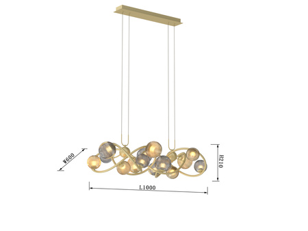 Lampa wisząca METZ 14 złota Wofi Premium 7015-1404