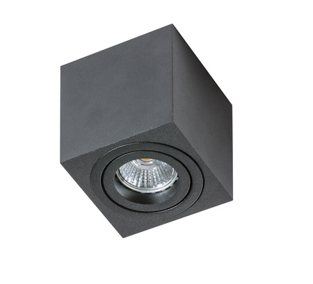 Kwadratowy czarny spot sufitowy 8cm x 8cm ruchomy 1xGU10 MINI ELOY BK AZZARDO AZ1712