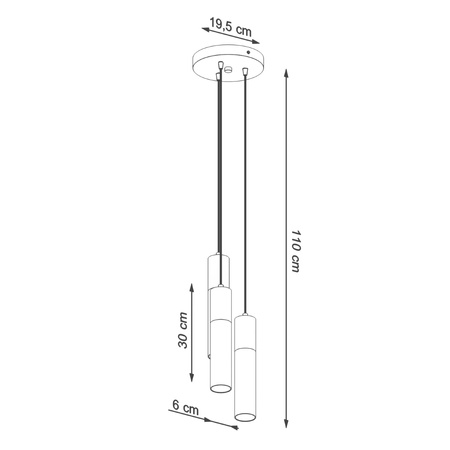 Lampa wisząca BORGIO 3P biały Sollux SL.1080