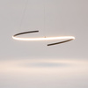 Czarna lampa wisząca niezamknięty okrąg 60cm LED Curve MOD242PL-L33BK Maytoni