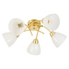 Lampa sufitowa 5-punktowa złota z białymi szklanymi kloszami CLARA GOLD 5xE27 Milagro ML2761