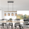 Lampa wisząca drewniana belka z czterema abażurami GREEN TRIBU 4xE27 Just Light 15783-29