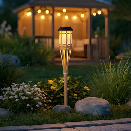 Lampka Solarna dogruntowa imitacja bambusa Bamboo 1800K IP44 Eko-Light EKO2503