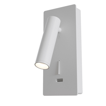 Biały kinkiet z gniazdem USB LED 3000K Mirax C041WL-L3W3K Maytoni