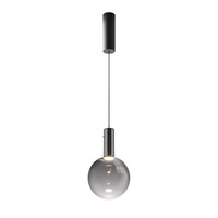 Czarna lampa wisząca z dymioną kulą LED 3000K Nebula MOD182PL-L4B3K Maytoni